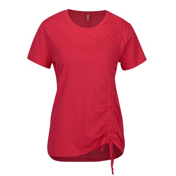 Tricou asimetric roz inchis cu snur ajustabil - ONLY Merle