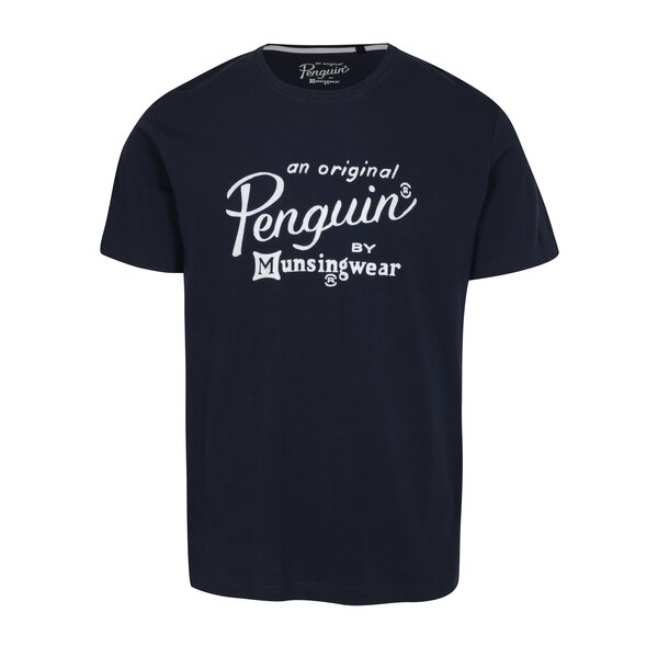 Tricou bleumarin cu print - Original Penguin Flocked