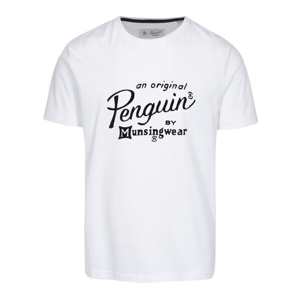 Tricou alb cu print - Original Penguin Flocked