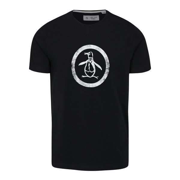 Tricou negru cu print - Original Penguin Distressed