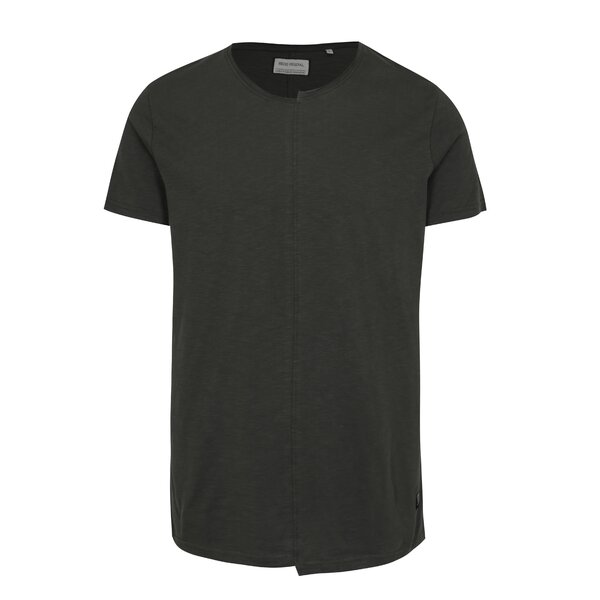 Tricou gri inchis melanj asimetric cu cusatura frontala - Shine Original
