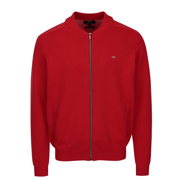 Cardigan rosu tricotat fin cu maneci raglan- Fynch-Hatton