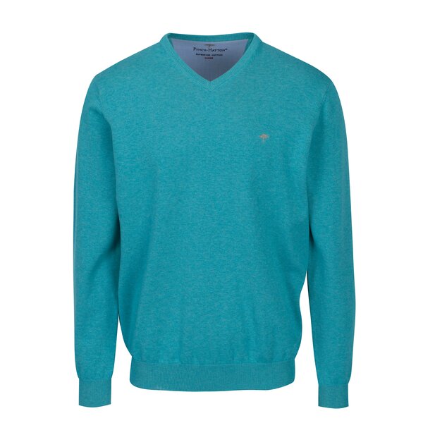 Pulover turcoaz cu anchior si logo brodat - Fynch-Hatton