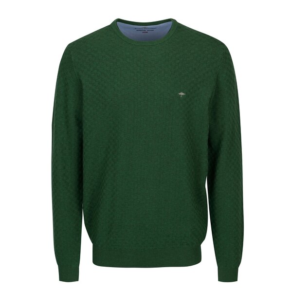 Pulover verde cu model geometric si logo brodat - Fynch-Hatton Pulover verde cu model geometric si logo brodat - Fynch-Hatton