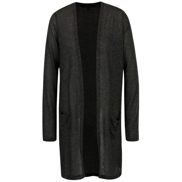 Cardigan lung gri inchis cu buzunare VERO MODA Wilma