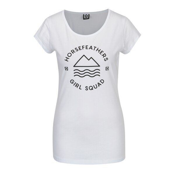 Tricou alb cu print pentru femei - Horsefeathers Sally