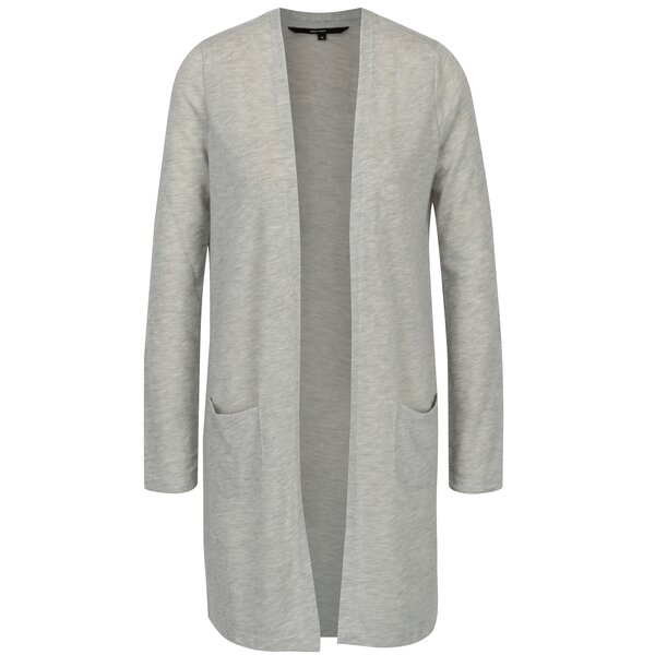Cardigan lung gri deschis cu buzunare VERO MODA Wilma