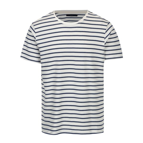Tricou cu dungi crem & bleumarin din bumbac - SUIT