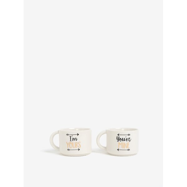 Set de doua cani pereche cu print text Sass & Belle
