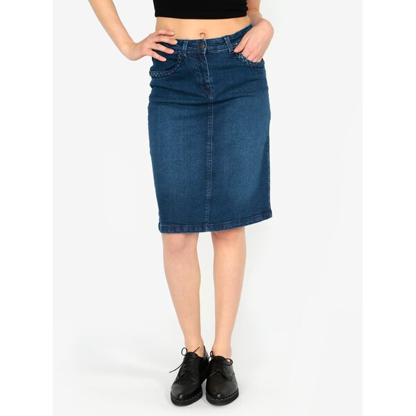 Fusta din denim albastra cu buzunare - M&Co