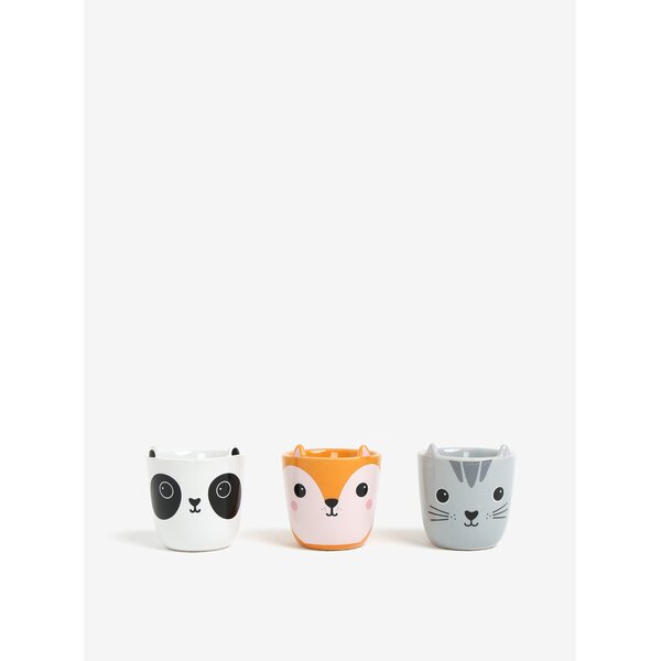 Set de trei pahare pentru ou cu figuri de animale Sass & Belle