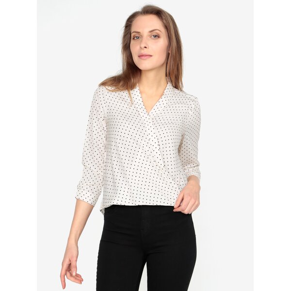 Bluza crem suprapusa cu buline negre - VERO MODA Nicky