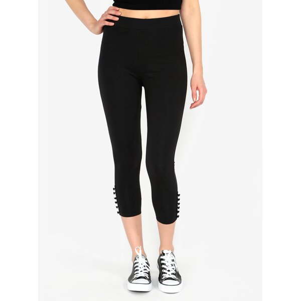 Leggings 3/4 negri cu nasturi decorativi - M&Co