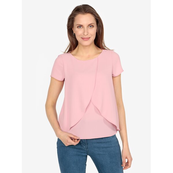 Bluza roz cu volane suprapuse M&Co