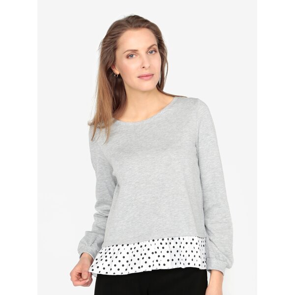 Bluza subtire gri cu terminatie contrastanta - VERO MODA Linit