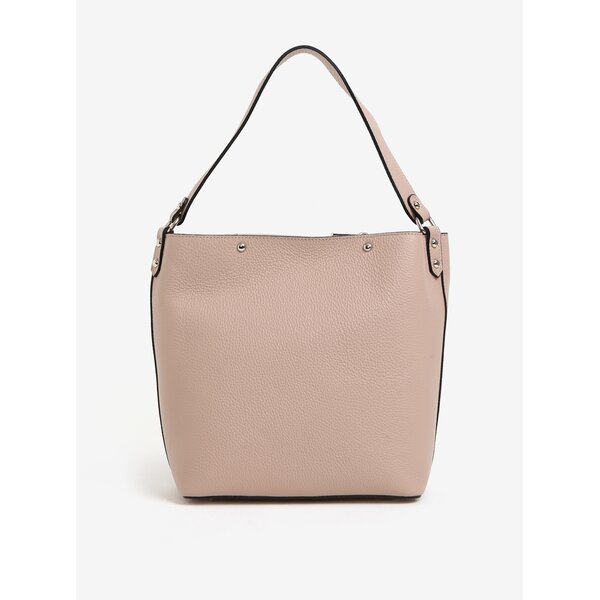 Set de geanta shopper roz prafuit din piele cu plic detasabil KARA