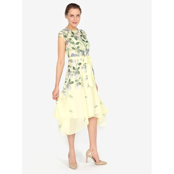 Rochie galbena asimetrica cu print floral - M&Co