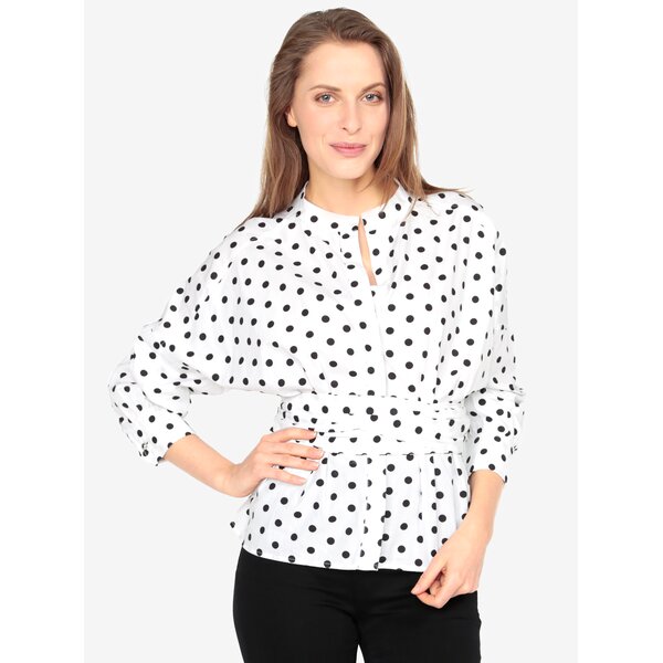 Bluza alba cu buline si cordon in talie - VERO MODA Loka