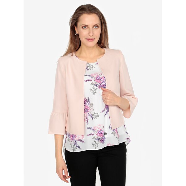 Sacou roz cu maneci clopot si umeri intariti - M&Co