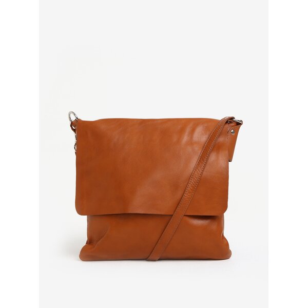 Geanta maro crossbody din piele naturala cu clapa pentru femei - KARA