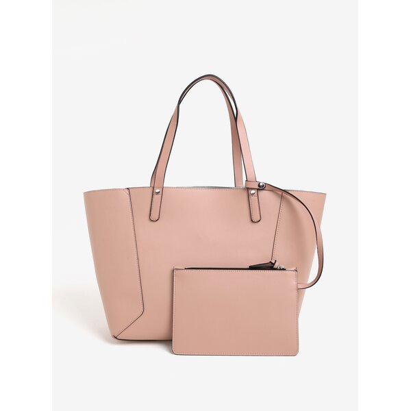 Geanta shopper reversibila 2 in 1 roz & argintiu - Miss Selfridge