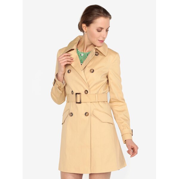 Trenci bej cu buzunare si cordon in talie - Miss Selfridge