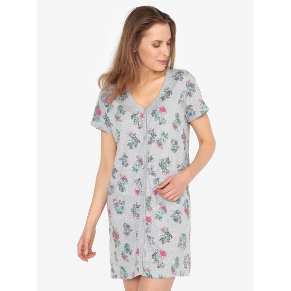 Camasa de noapte gri cu print floral M&Co