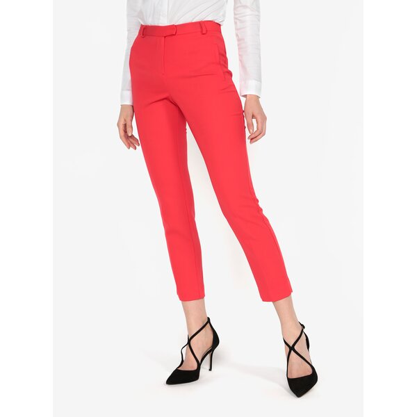 Pantaloni rosii cropped cu talie inalta - Miss Selfridge