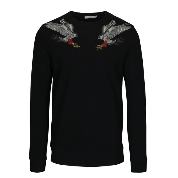 Bluza neagra cu vulturi brodati - Jack & Jones William