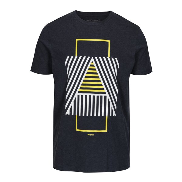 Tricou bleumarin cu print geometric - Jack & Jones Booster