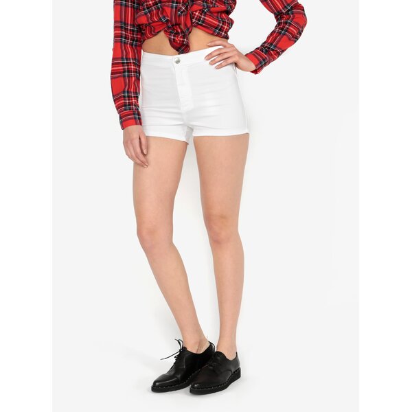 Pantaloni scurti albi din denim cu talie inalta - Miss Selfridge