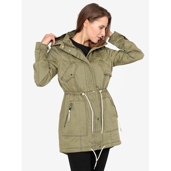 Jacheta parka kaki cu gluga si buzunare - VERO MODA Eileen