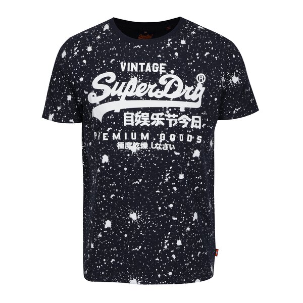 Tricou bleumarin cu print pentru barbati - Superdry
