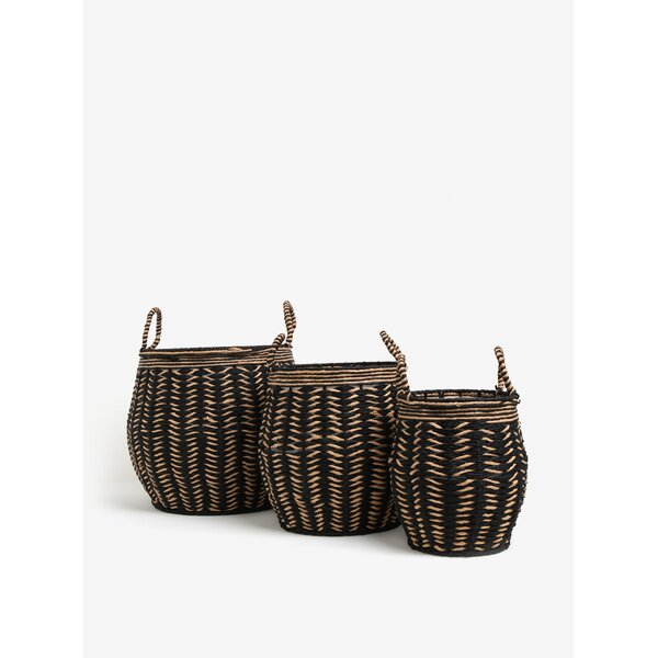 Set de trei cosuri negre de marimi diferite Kaemingk