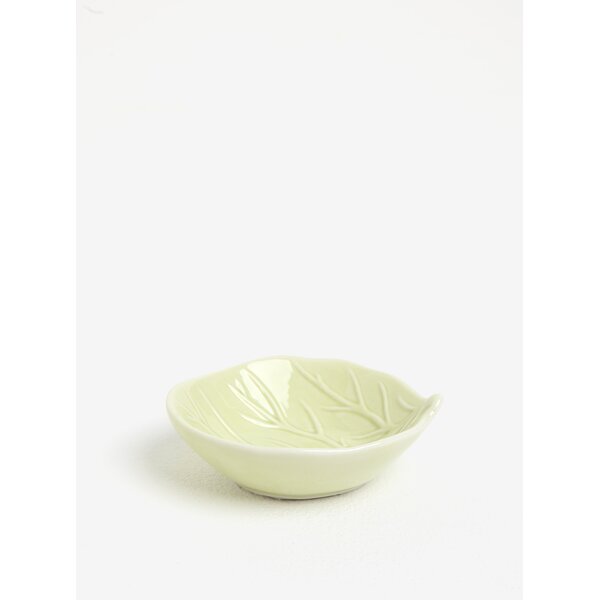 Bol ceramic oliv deschis in forma de frunza - Kaemingk