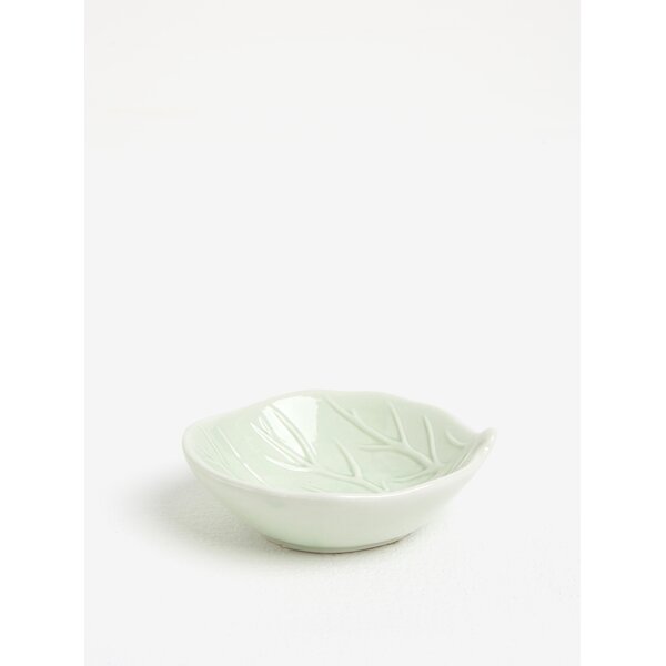 Bol ceramic verde deschis in forma de frunza - Kaemingk