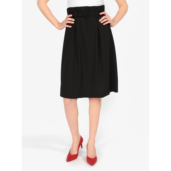 Fusta neagra cu pliuri si talie inalta - VERO MODA Emmy