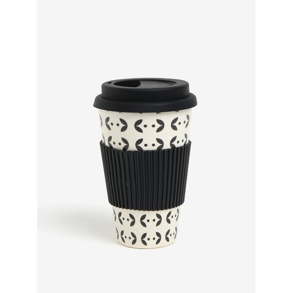 Cana de calatorie alb & negru cu print - Kaemingk