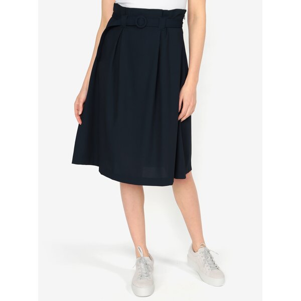 Fusta bleumarin cu pliuri si talie inalta - VERO MODA Emmy