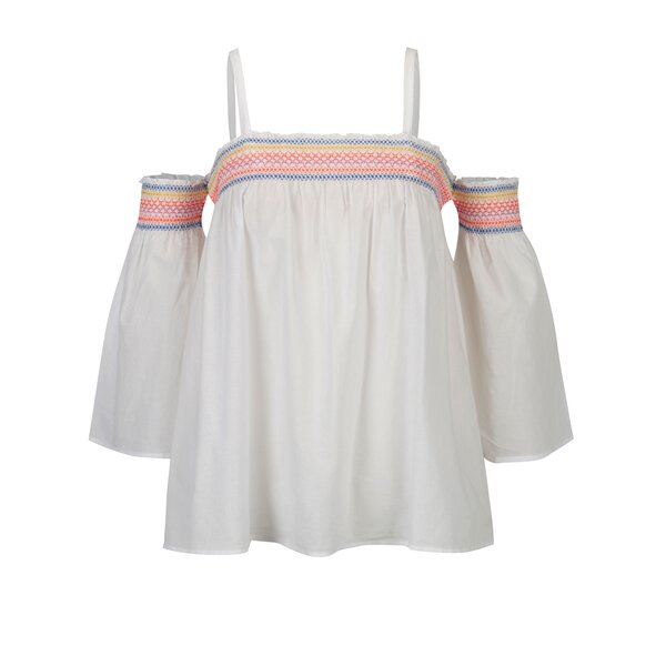 Bluza alba cu decolteu pe umeri si maneci clopot - Dorothy Perkins