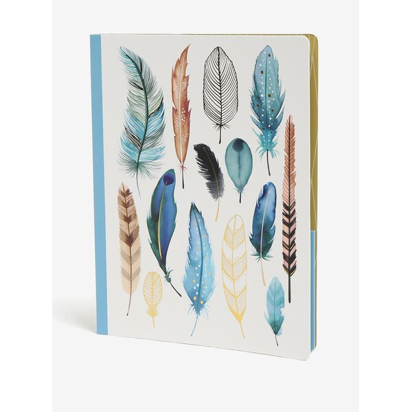 Carnet alb & albastru cu spirala si print - Galison