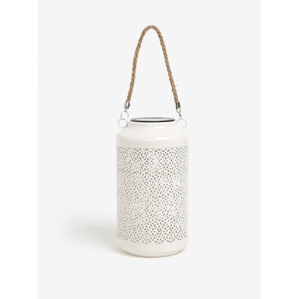 Lampa solara alba cu perforatii si agatatoare Kaemingk