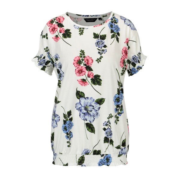Tricou cu terminatie elastica si print floral Dorothy Perkins