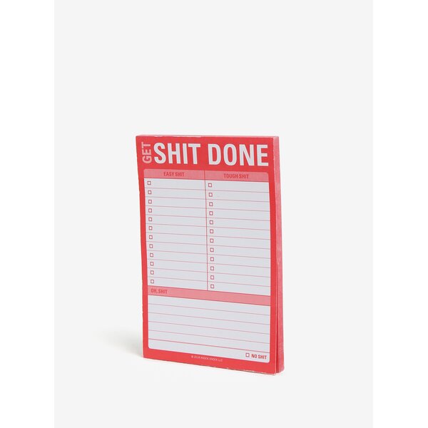 Planner rosu cu mesaj amuzant - Knock Knock