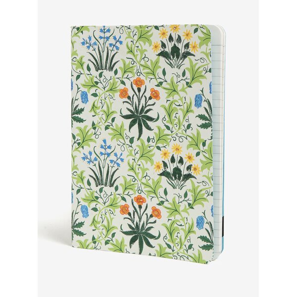 Carnet verde cu print floral si broderii - Galison