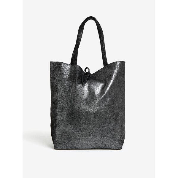 Geanta neagra shopper din piele intoarsa ZOOT Glitter