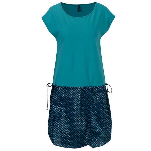 Rochie turcoaz cu print geometric Tranquillo Phelia
