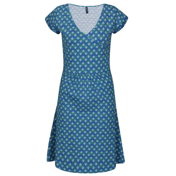 Rochie turcoaz cu print geometric Tranquillo Malva