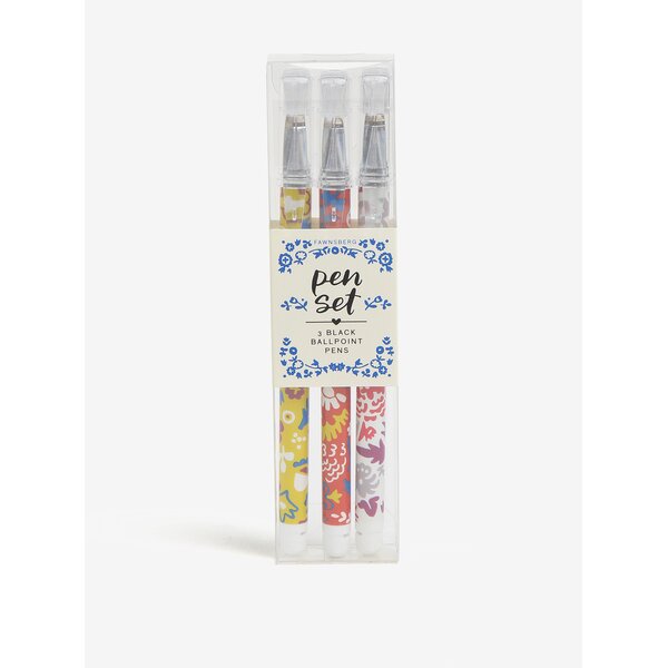 Set de 3 pixuri multicolore cu print - Galison