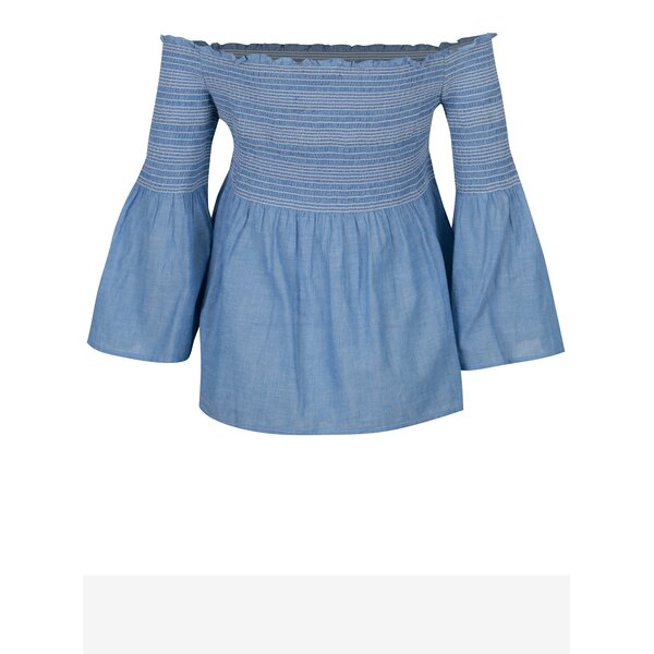 Bluza albastra cu decolteu pe umeri Dorothy Perkins